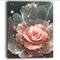 Designart - Abstract Fractal Pink Gray Flower - Floral Art Canvas Print